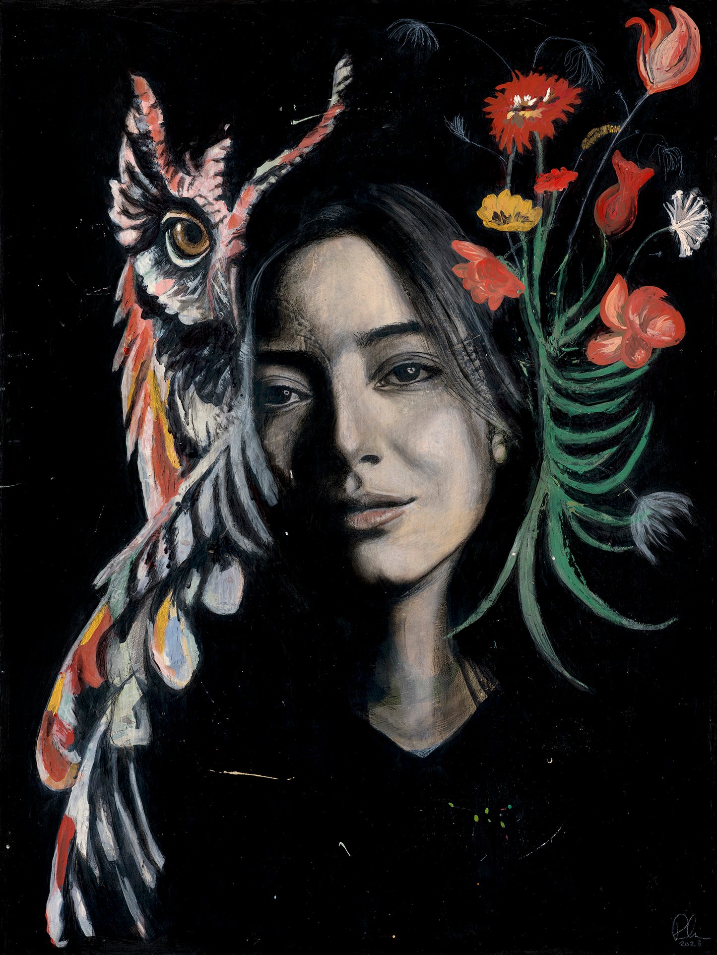 Female Oil Painting Frame |  Women Face Art Print | Rosie Gordon