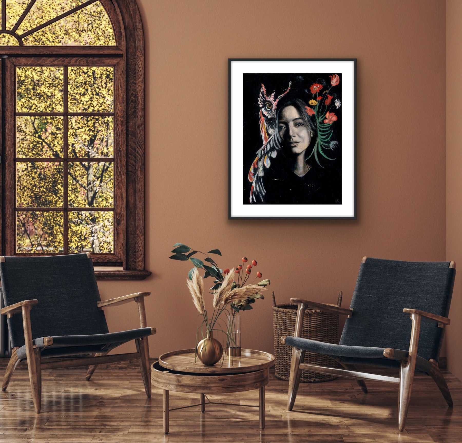 Female Oil Painting Frame |  Women Face Art Print | Rosie Gordon