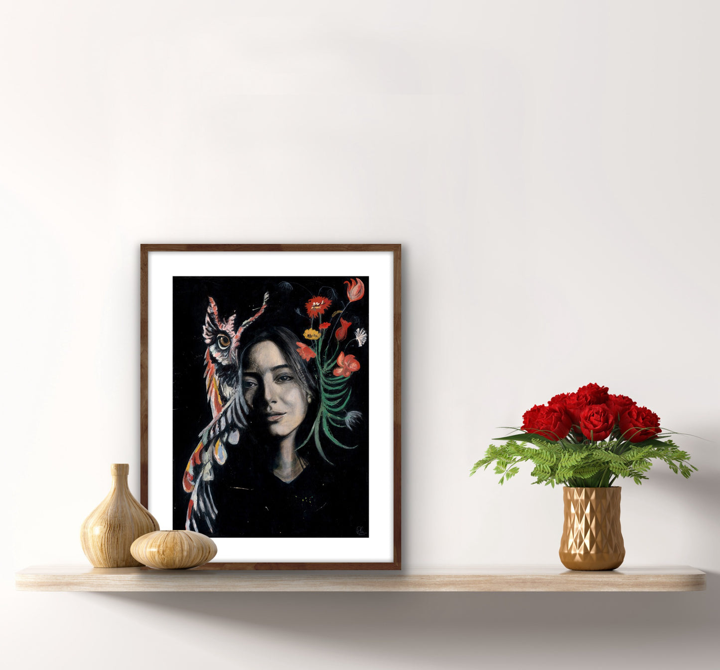 Female Oil Painting Frame |  Women Face Art Print | Rosie Gordon