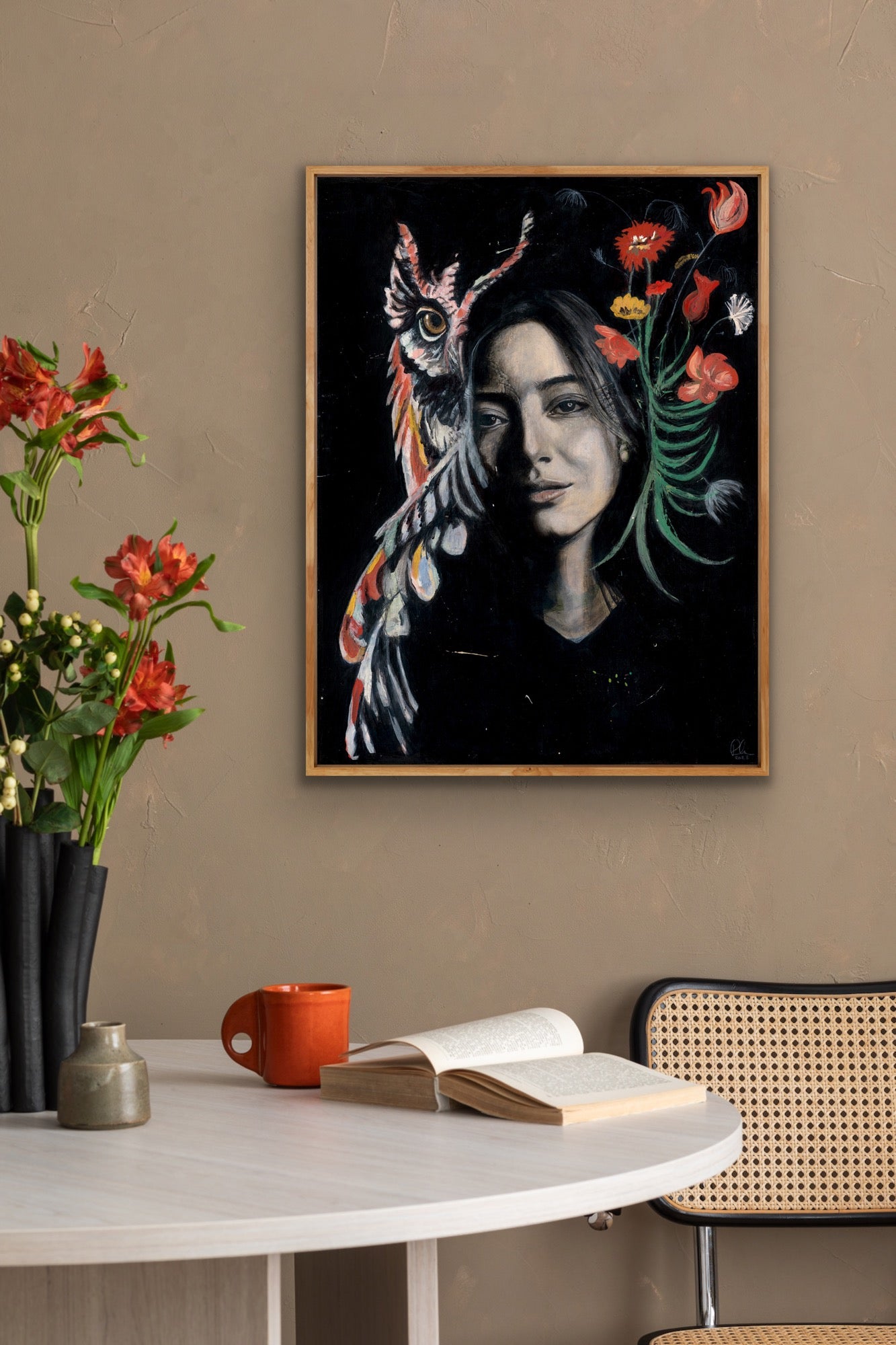 Female Oil Painting Frame |  Women Face Art Print | Rosie Gordon