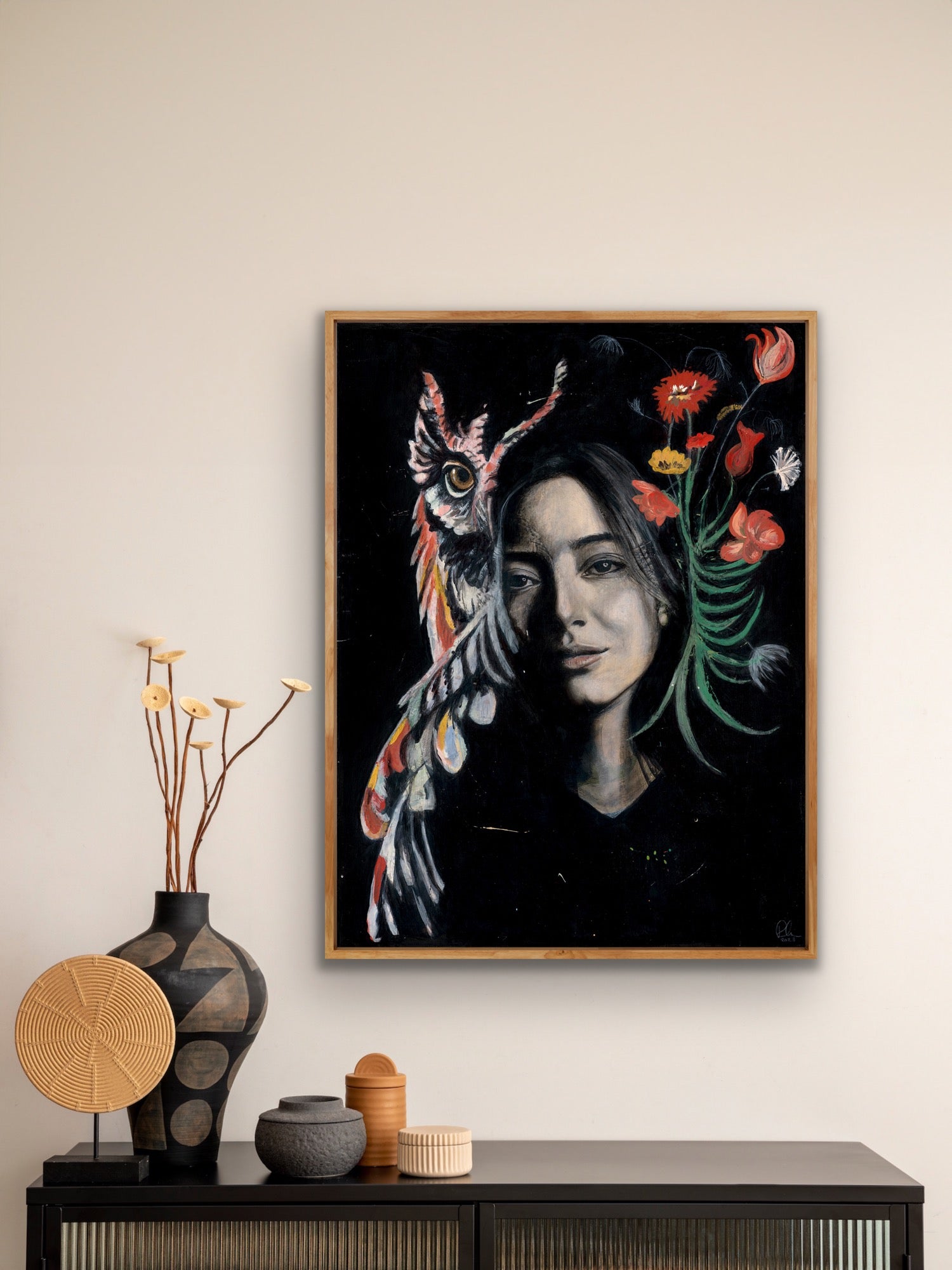 Female Oil Painting Frame |  Women Face Art Print | Rosie Gordon